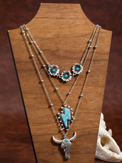 Leopard Print Pendant Necklace Set