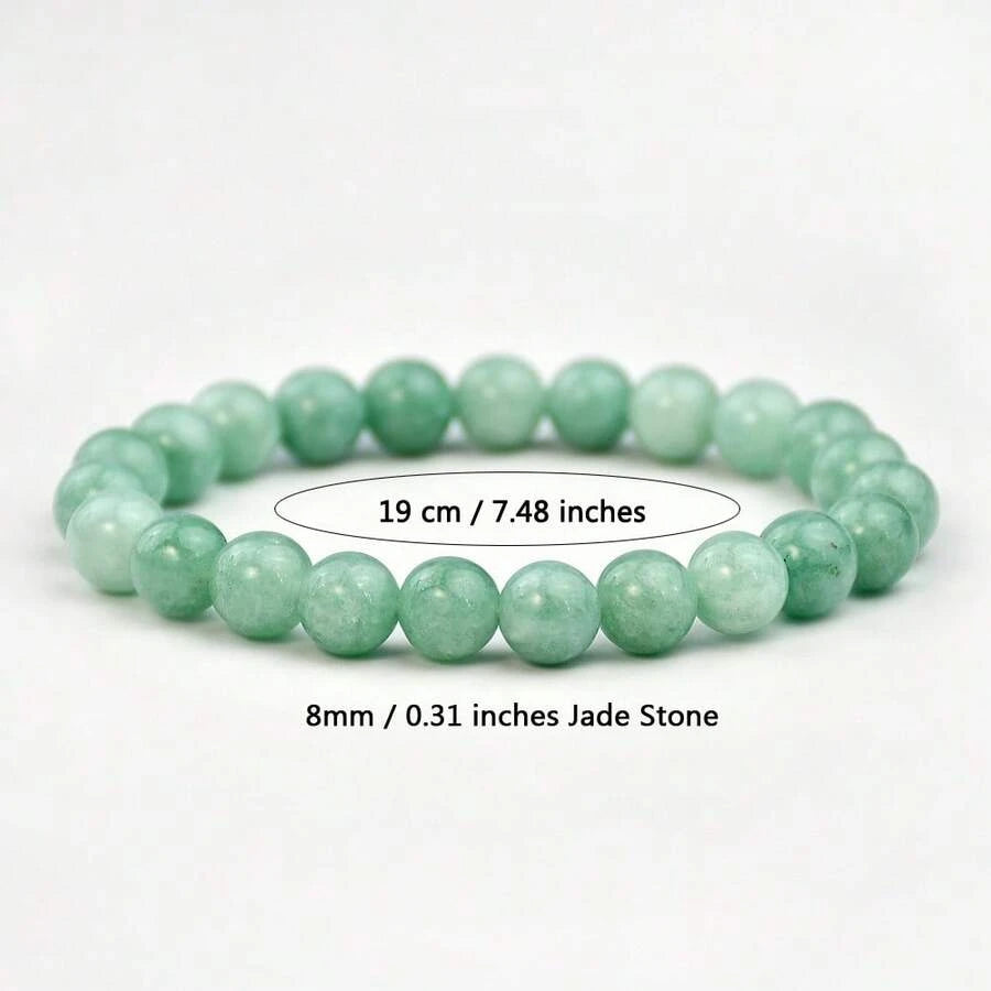 Natural Green Jade Beaded Bracelet