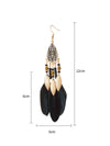 Vintage Feather Pendant Earrings