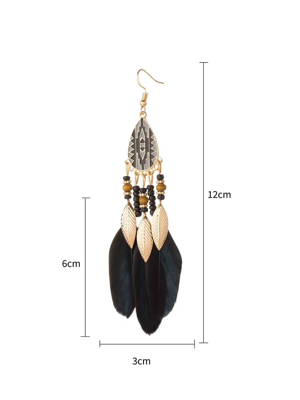 Vintage Feather Pendant Earrings