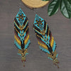 Geometric Beaded Tassel Earrings