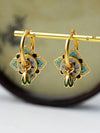 Enamel Geometric Hoop Earrings