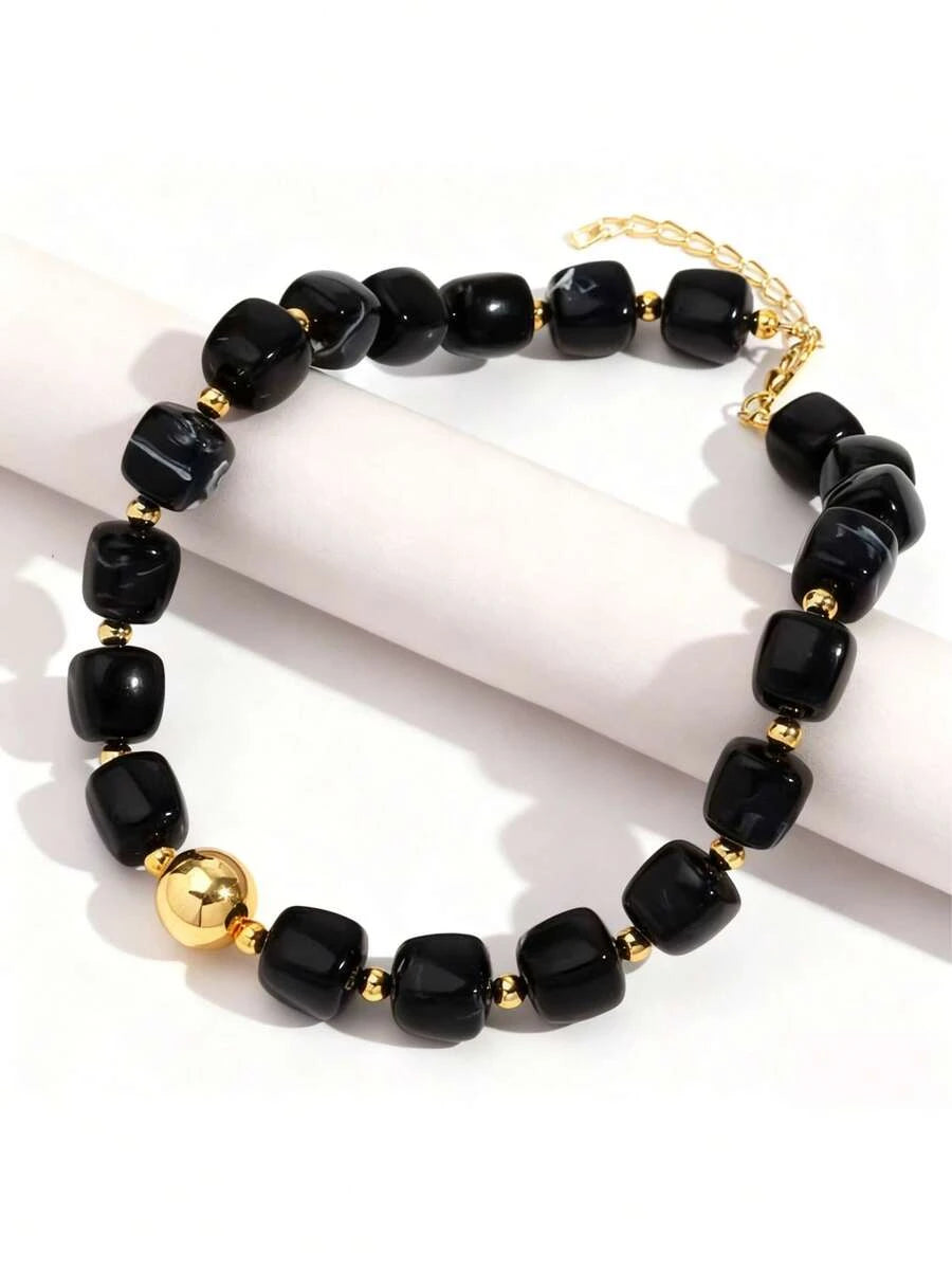 Colorful Square Resin Bead Necklace