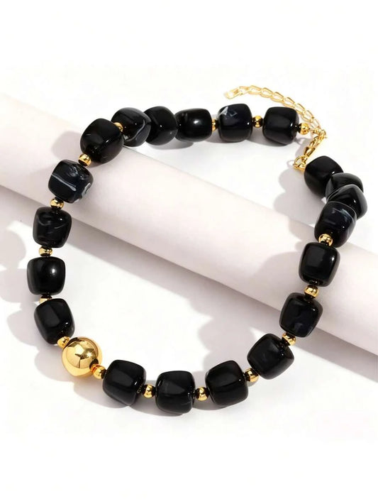 Colorful Square Resin Bead Necklace