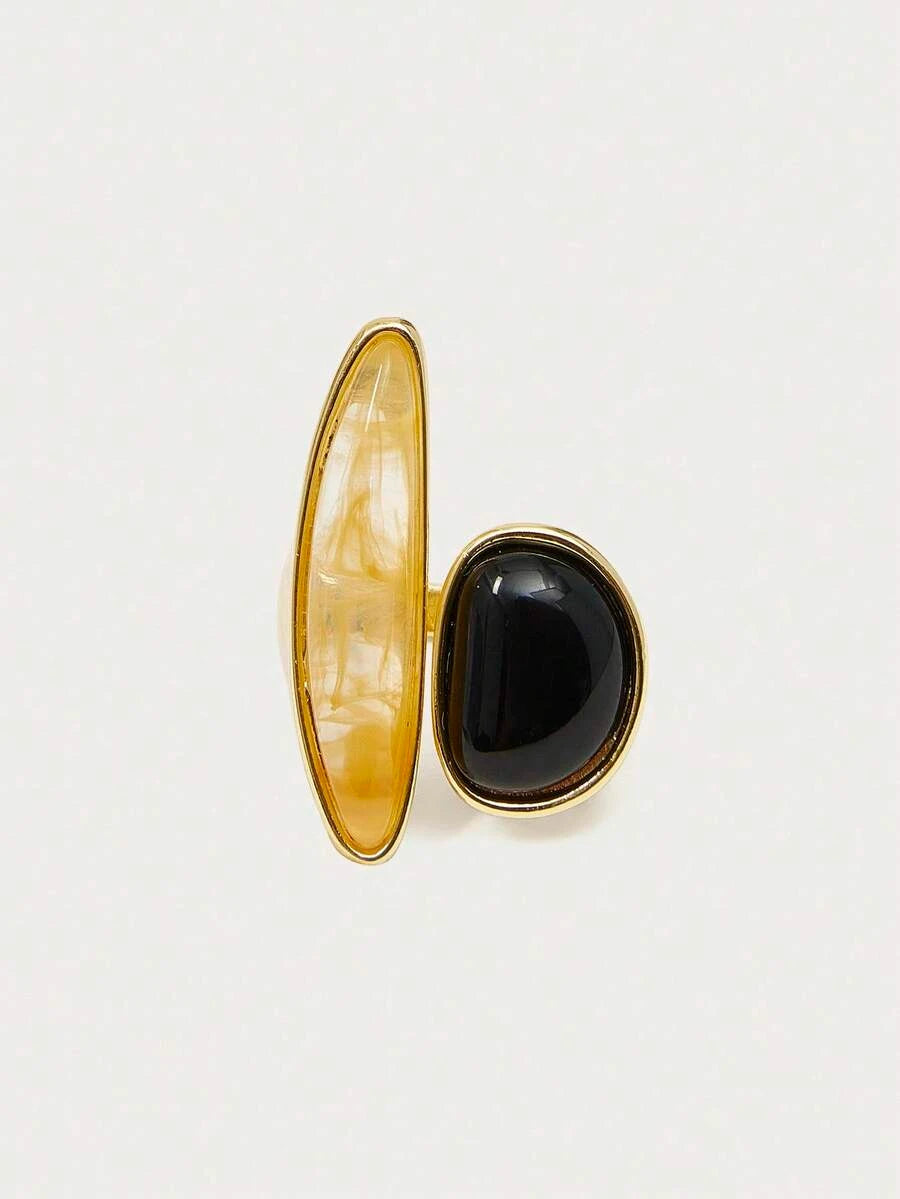 Glisma Gold Plated Geometric Open Ring