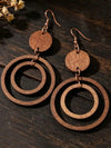 Casual Round Wooden Earrings