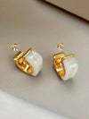 Resin C-Shaped Hoop Earrings