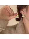 Gold Plated Faux Pearl Stud Earrings
