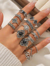 15pcs Vintage Gold-Tone Rhinestone Flower