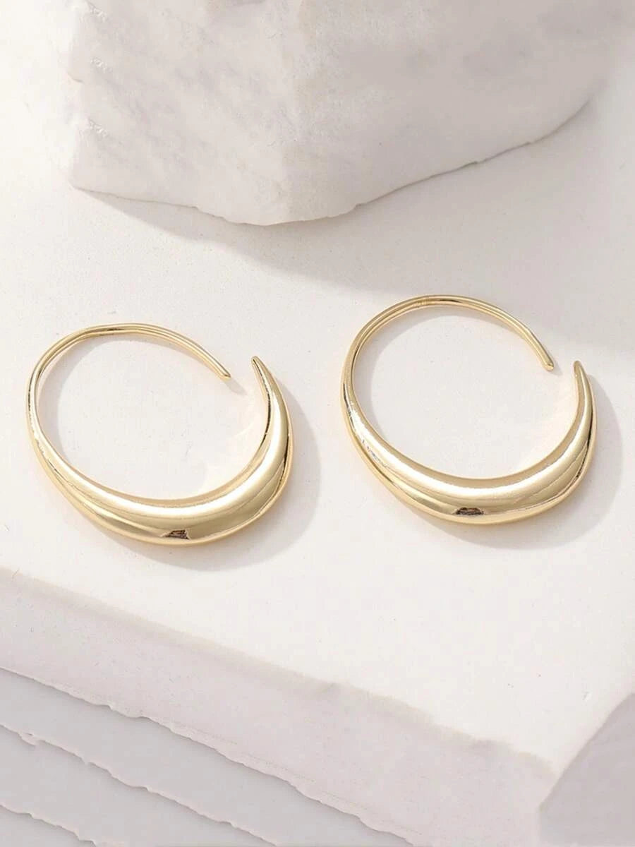 Vintage Copper Round Hoop Earrings