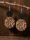 Vintage Leaf Patchwork Leather Earrings