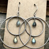 Silver Bohemian Layered Gemstone Earrings
