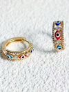 Vintage Gold Evil Eye Zirconia Earrings