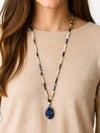 Bohemian Blue Lapis Lazuli Teardrop Pendant Necklace