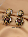 Retro Geometric Oval Rhinestone Stud Earrings