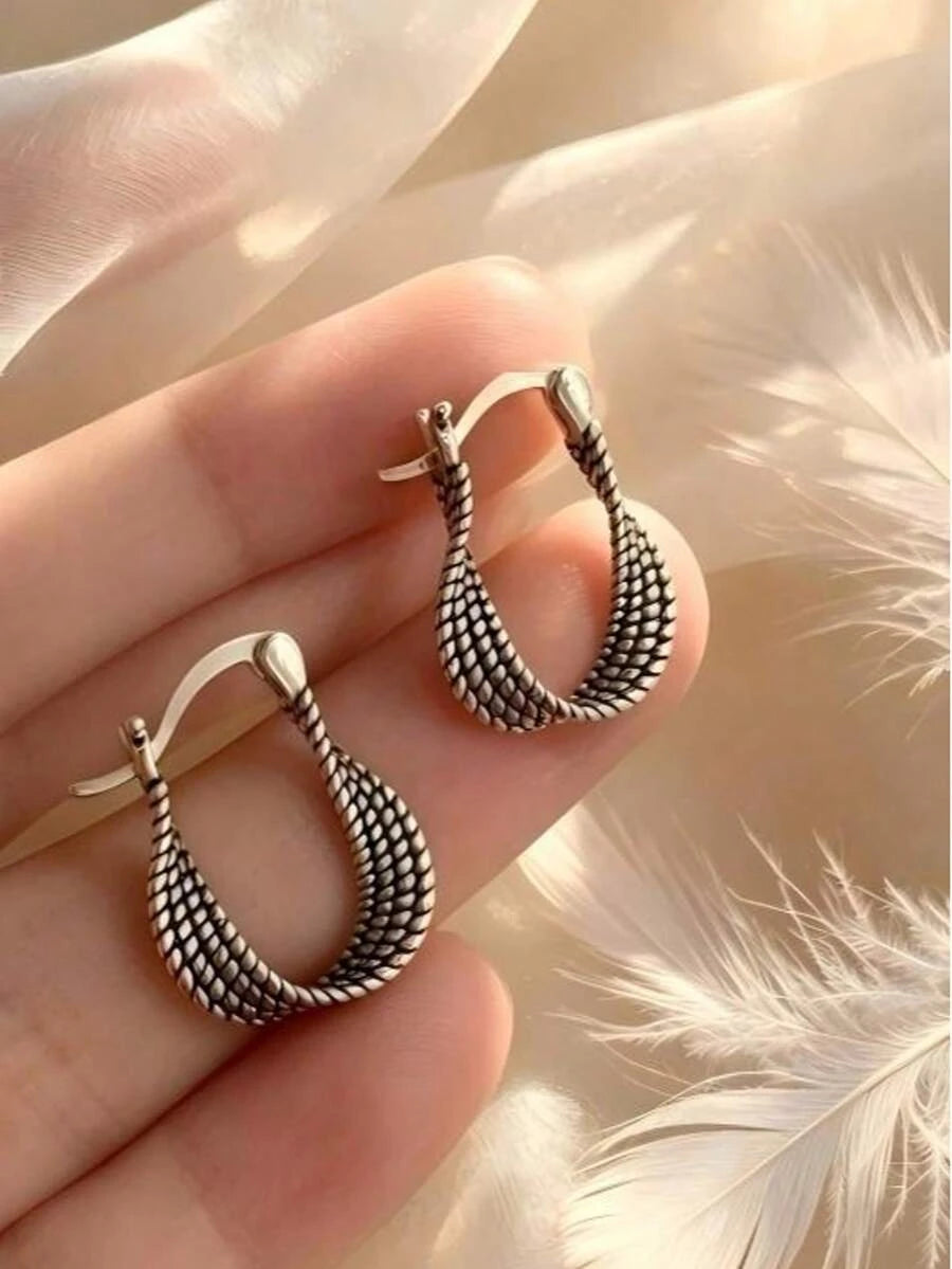 Twisted Silver Stud Earrings