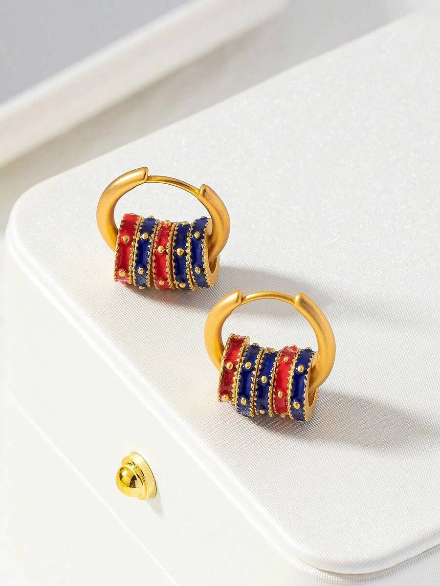 Colorful Enamel Clover Earring Studs