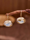 Golden Yellow Crystal Glass Earrings