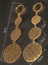 Gold Floral Vine Leaf Pendant Earrings