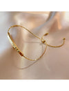 Gold Plated Stainless Steel Curved Tube Charm Bracelet