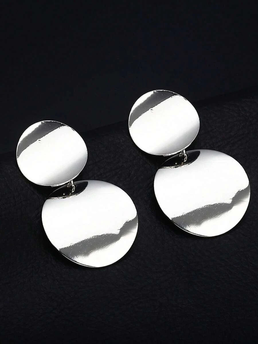 Retro Fashion Metal Round Disc Earrings