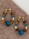 Retro Beaded Hoop Earrings