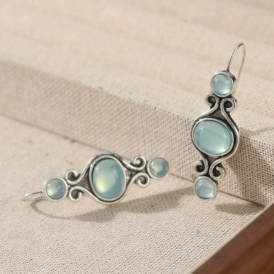Floral Carved Bead Drop Earrings