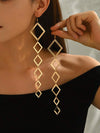 Geometric Polygon Tassel Earrings