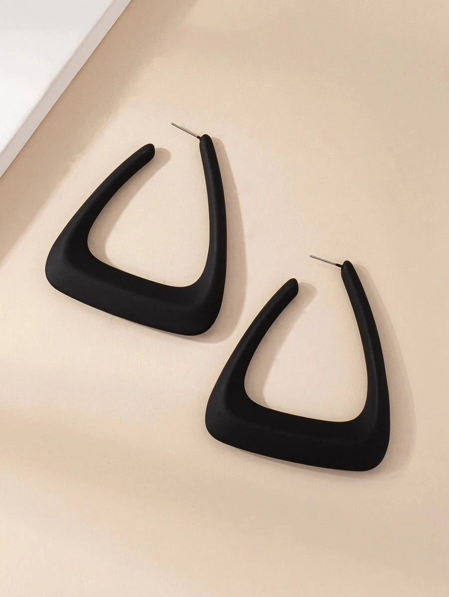 Geometric Design Hoop Earrings
