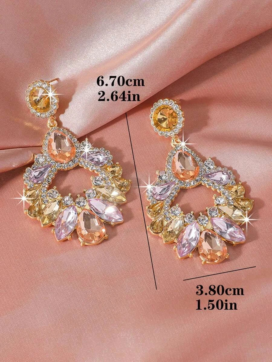 Retro Colorful Flower Stud Earrings