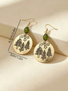 Vintage Bohemian Green Crystal Pendant Earrings