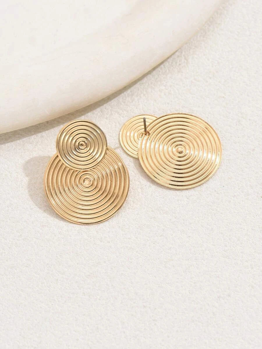 Minimalist Geometric Spiral Floral Earrings
