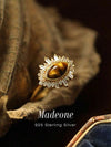 Vintage Crocodile Eye Sterling Silver Ring