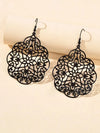 Black Hollow Teardrop Earrings