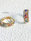 Vintage Gold Evil Eye Zirconia Earrings