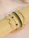 Rhinestone Snake Bracelet Set