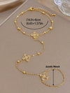 Four Leaf Clover Zirconia Finger Bracelet