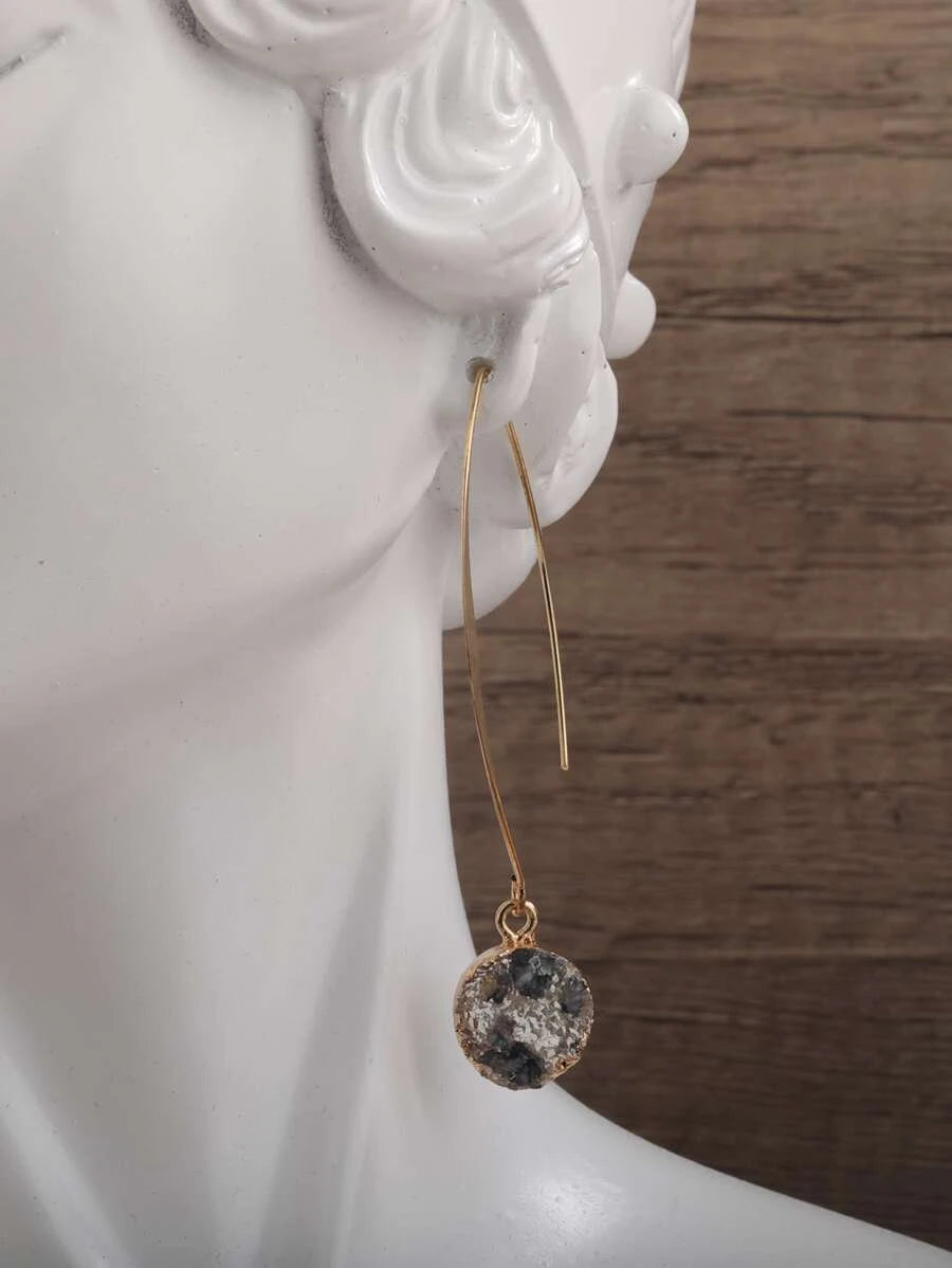 Resin Geometric Drop Earrings