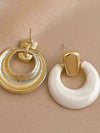 Vintage White Drip Geometric Earrings