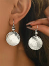 Vintage Hammered Round Pendant Earrings