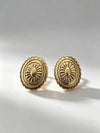 Vintage Carved Geometric Earrings