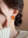 Geometric Oil Drip Square Earrings
