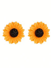 Vintage Sunflower Alloy Earrings
