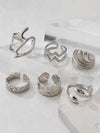 Stainless Steel Geometric Open Ring Set