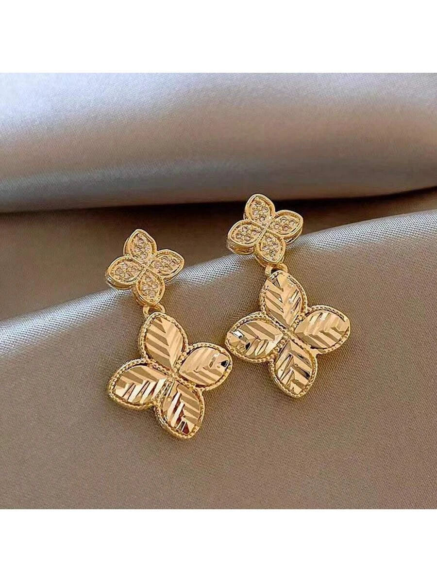 French Simple Flower Stud Earrings