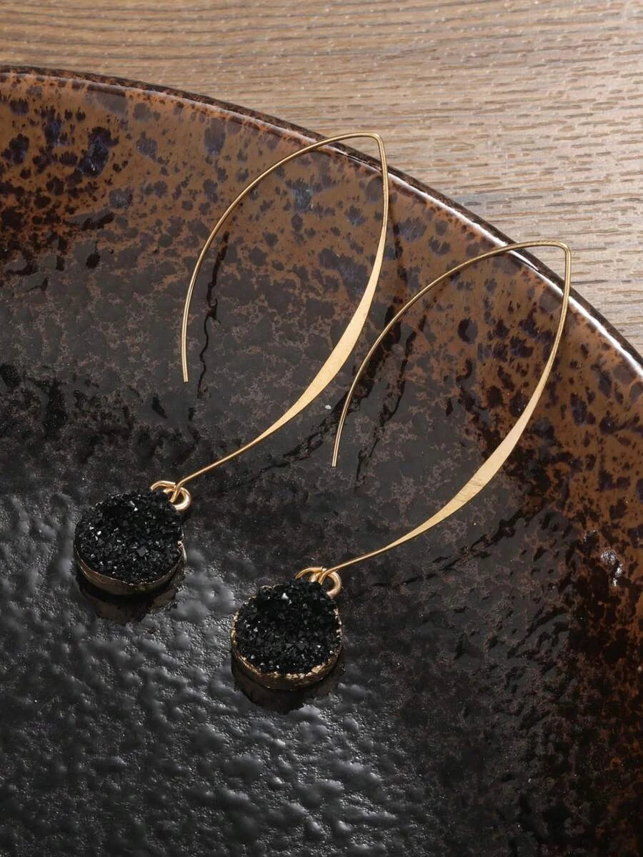 Resin Geometric Drop Earrings