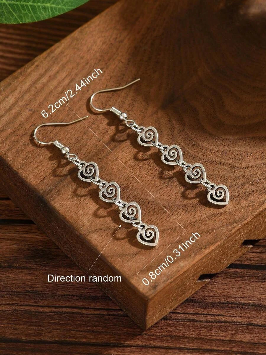 Small Vintage Distressed Geometric Spiral Earrings