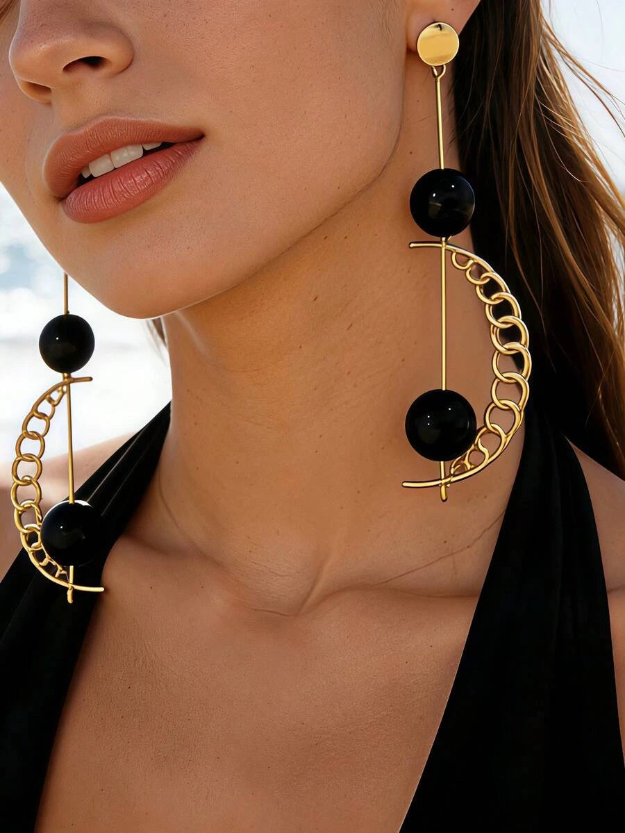 Retro Geometric Rotatable Drop Earrings