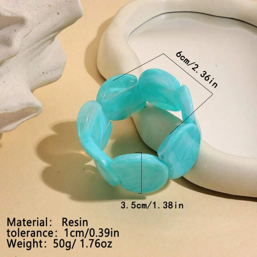 Beaded Resin Tie Dye Cuff Bracelet