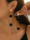 Retro Geometric Rotatable Drop Earrings